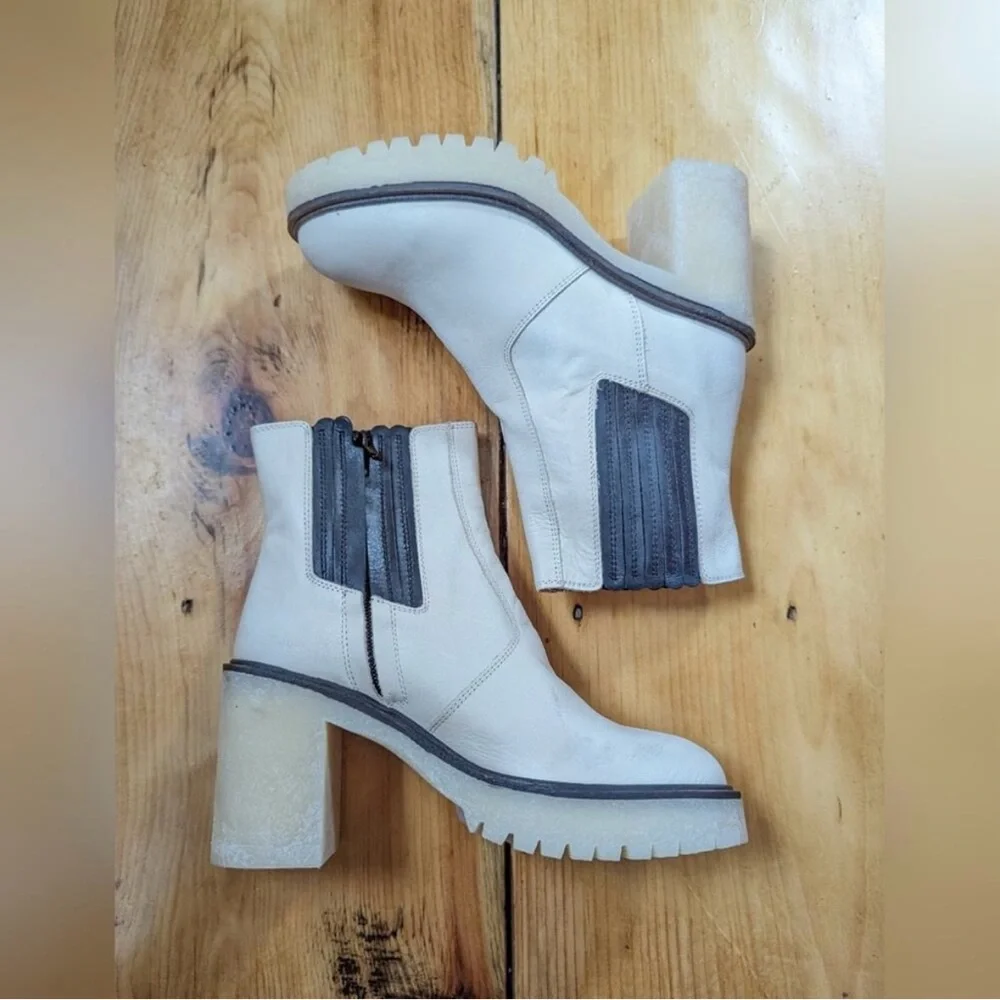 Free People James Cream Heeled Boots - Picture 2 of 11